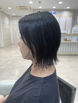 アッシュ 仙川店(Ash) 仙川黒髪透け感アップ外ハネショートボブ40代50代60代簡単セット