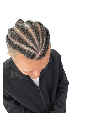 ガルボヘアー 桟橋店(garbo hair) メンズコーンロウ 地毛 特殊セット イベントヘア 結婚式