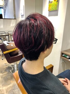 ヘアースパパズ(hairspaPAZ) ハイライトカラーダークルーツショート 鬼滅カラー/アニメカラー
