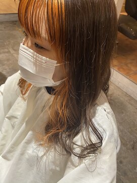 アルーシェ 新宿店(Alushe) インナーカラー オレンジ