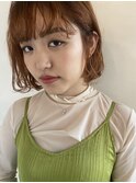 ハイトーン切りっぱなしボブ