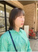 ボブ×オリーブグレージュ