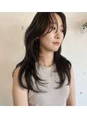 バタフライカット×くすみベージュ