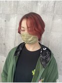 レッドカラー×ウルフカット m