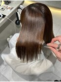 ★くびレイヤーエモージュインナーグレージュ前髪ピンクベージュ