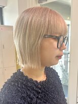 デート 下北沢(DATE)&nbsp;ダブルカラーミルクティーベージュカラーケアブリーチミニボブ