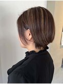 ハイライトショートボブ