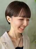 ブリーチなし大人可愛いマロンブラウン似合わせ耳かけボブ