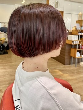 レクタ(recta) 大人20代30代白髪ぼかし暗髪ダークレッド前上がりボブ