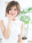 千早/髪質改善/細めハイライト☆くすみベージュ×マッシュボブc