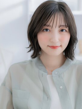 カバーヘア 上尾西口店(COVER HAIR) 外ハネアッシュグレージュ小顔クセ毛風ボブh3上尾20代30代40代