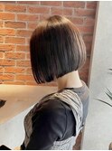 ココアベージュ大人ガーリーボブ