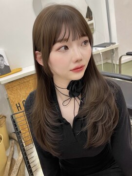 パルス ヨコハマ(PULSE yokohama) ブリーチ無しで作るオリーブベージュ　レイヤーカット