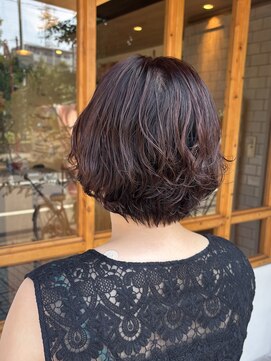 ノエル(noele) ショートパーマ×チェリーレッド