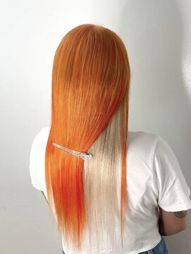 ロサ ファイブヘアー(Rosa..5Hair) オレンジ×白!エクステ