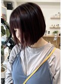 【RAFTEL 鴨井】切りっぱなしボブ×ワインレッド