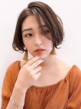 セイドット オモテサンドウ(Say. omotesando) Say.ショートボブ丸みショートアッシュブラック暗めカラー表参道