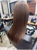 【髪質改善カラー】透明感ブラウン×艶ロング|美髪仕上げ