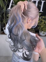 イエナ 渋谷(IENA)&nbsp;ダークブルーエンドカラーハッシュボブ顔周りカット