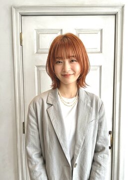 アロマヘアルーム 横浜店(AROMA hair room) ケアブリーチ/ダブルカラー/オレンジ/ボブ/くびれショート/横浜