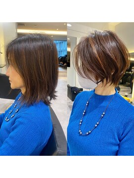 バンプ ギンザ(BUMP GINZA) 30代40代50代絶壁解消白髪ぼかし髪型ハイライト前髪山口
