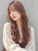 ルシード スタイル サーヴ(LUCIDO STYLE SERVE) ロングウェーブ×シースルーバング×ピンクブラウン