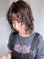 アイティーバイアルバム 松戸店(IT by ALBUM)&nbsp;ウルフパーマ_ビタミンカラーメルティカラーくびれヘア_ba346791