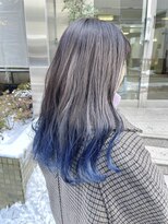 ヘアーメイクオズ(hair make O/S)&nbsp;ヘアメイクオズ＆金あゆみ　裾ブルー×プラチナベージュ