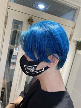 テトラ バイ ネオリーブ 横浜西口店(tetra by neolive) 横浜★ブリーチでハイトーンブルー