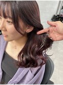 チェリーレッド/インナーカラー/韓国ヘア/ハイライト