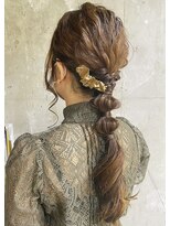 ラボヌールヘアー 札幌店(La Bonheur hair etoile) 【お呼ばれヘアアレンジ】玉ねぎ編みおろしアレンジ