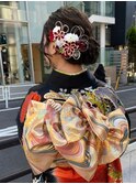 11436編み込みヘアアレンジ披露宴結婚式2次会ヘアセット