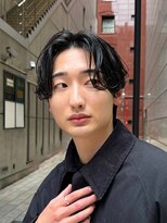 ガーデン 銀座(GARDEN)&nbsp;センターパートスパイキーショートフェザーパーマブルーブラック