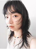 ワイドバング/顔まわりレイヤー/ミディアム