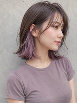 トリニティ(trinity) ブリーチ インナーカラー イヤリングカラー ボブ ピンクベージュ