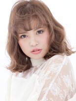 パティオン(PATIONN)&nbsp;眉上シースルーバング無造作ウェーブ前下がりボブディロブ