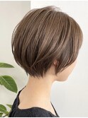 ショートボブ丸みショート/グレージュイルミナカラー[調布]