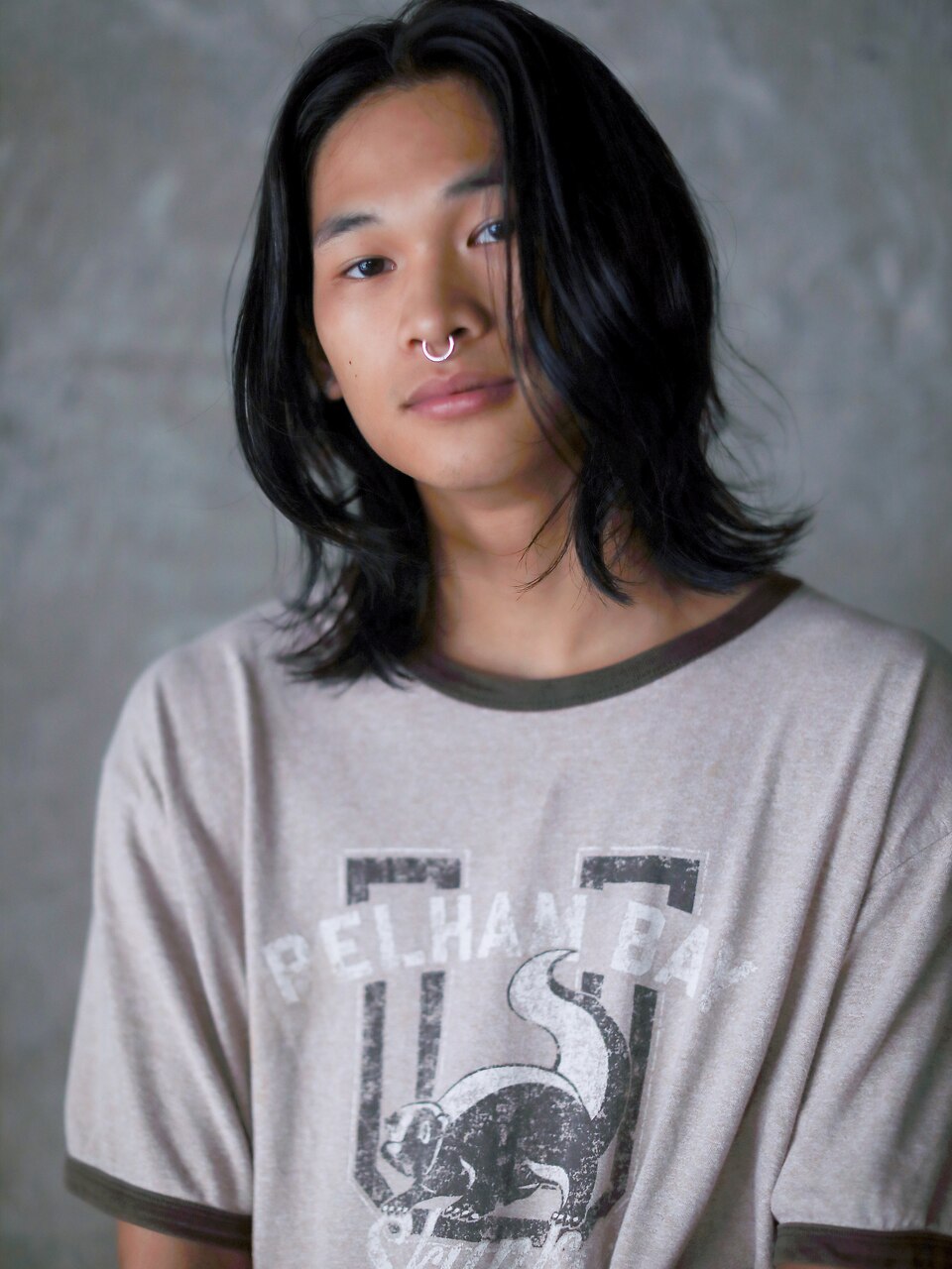 外はねミディアム×ニュアンスパーマ