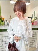 ピンクベージュミニボブ