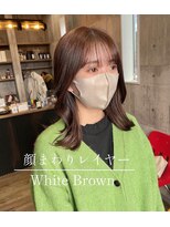 ハク(haku)&nbsp;顔まわりレイヤーカット×ホワイトブラウン