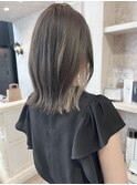 福山市美容室Caary切りっぱなし外ハネセミディーインナーカラー