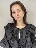 【松本咲花】韓国風くびれミディアム小顔前髪なしセンターパート