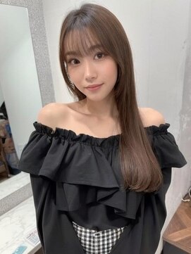 ノイズ キョウト(NOISM Kyoto) 小顔外ハネミディアムアッシュ20代30代40代くびれミディ韓国ヘア