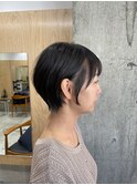 黒髪/ボブルフ/ネビージュ/小顔/ワンレン/スペインカール