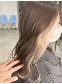 イヤリングカラーインナーカラーレイヤーカット韓国ヘア