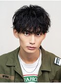 波巻きパーマメンズツイストスパイラルパーマツーブロック