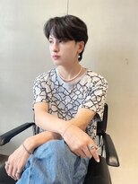 【田中杏実】メンズシアーブラック×シースルーマッシュウルフ