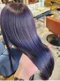 武蔵小杉イメチェンブルーブラックホワイトブロンド外ハネボブ