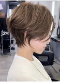 静岡ショートカット白髪染め切りっぱなしボブ大人ショートボブ
