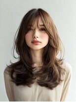 ダル 渋谷/表参道(DAL.)&nbsp;顔周りカットハッシュカットロングレイヤーダークブラウン